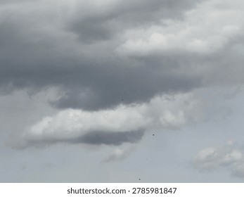 Overcast clouds in the sky creating dramatic weather atmosphere and natural outdoor background environment