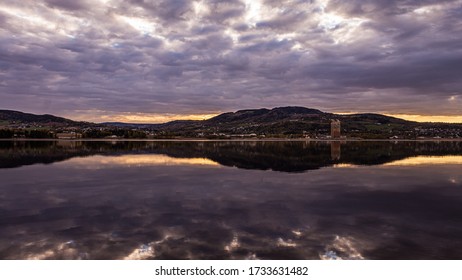 Overcast Morning On The Mjøsa Lake Overlooking Brumunddal