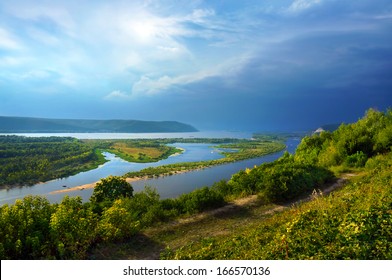 Overcast Skies On River Volga,  Of Samara