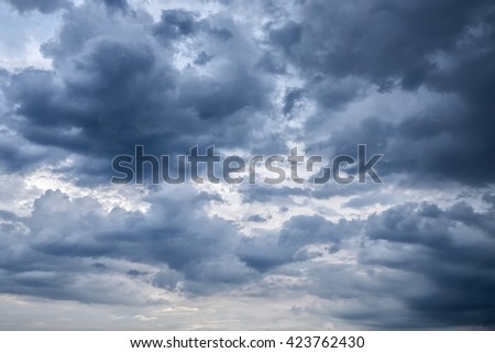 Overcast sky with dark clouds, The gray cloud ,Before rain