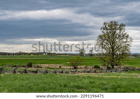 Overcast Spring Afternoon on the Battlefield, Gettysburg Pennsylvania USA, Gettysburg, Pennsylvania