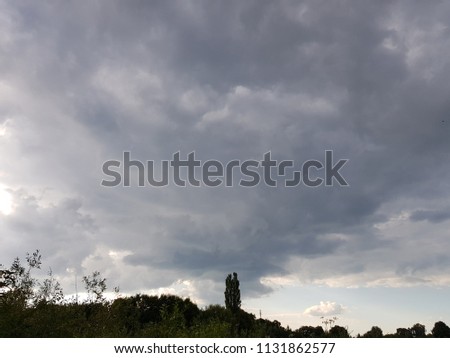 Overcast texture with clouds. Copy space.A lot of clouds in dramatic filter.