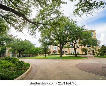 Overcast View Of The Campus Of Texas Christian University At Fort Worth, Texas