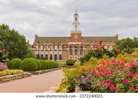 Overcast view of the Edmon Low Library of Oklahoma State University at Oklahoma
