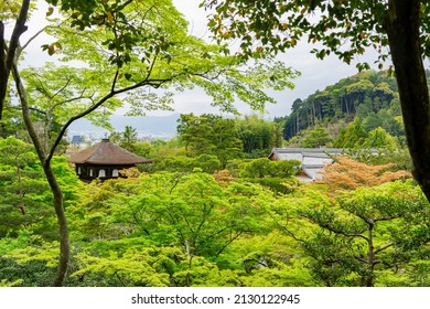 Overcast View Of The Famous Ginkaku Ji At Kyoto, Japan