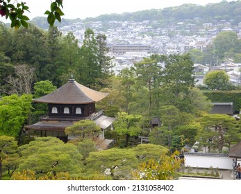 Overcast View Of The Famous Ginkaku Ji At Kyoto, Japan