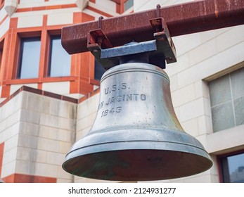 Overcast View Of A USS San Jacinto Liberty Bell At Texas