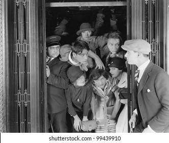 Overcrowded Elevator