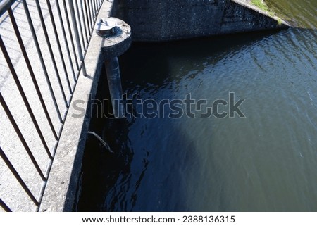 overflow channel under a concrete bridge