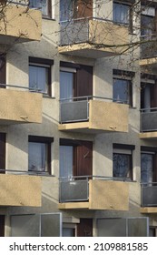 Overflow Pipes On Balconies Apartment Buildings Stock Photo 2109881585 ...