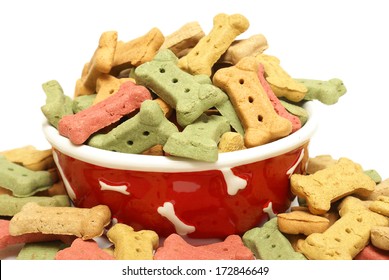 An Overflowing Bowl Full Of Dog Treats.