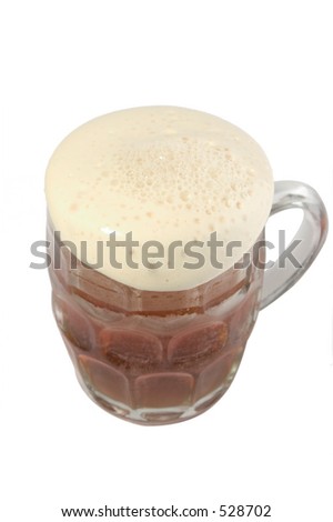 Overflowing pint of bitter
