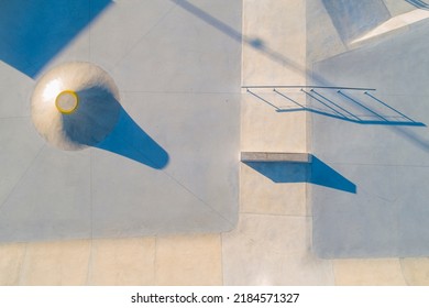 overhead aerial view of part of a skateboard track - Powered by Shutterstock