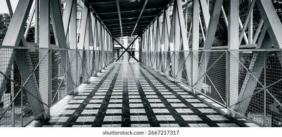 Overhead bridge structure perspective view
