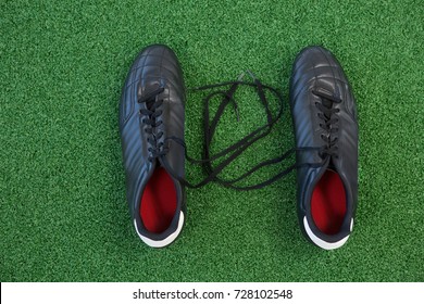 Overhead Of Cleats On Artificial Grass