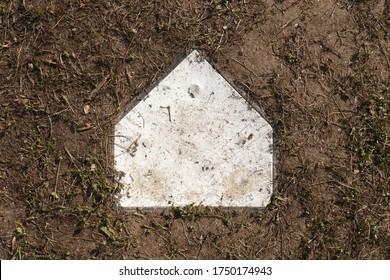 An Overhead Closeup Shot Of A Home Plate On A Baseball Field