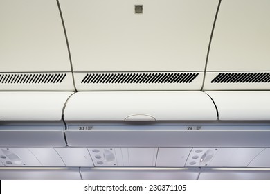 Overhead Compartment In The Airplane 