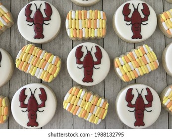 Overhead Crawfish Corn Sugar Cookies