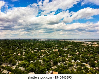 Overhead Distant View Of The US Capital In Washington DC From Alexandria Virginia