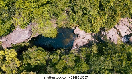 Overhead Drone Image Of Rock Pool