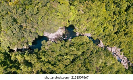 Overhead Drone Image Of Rock Pool