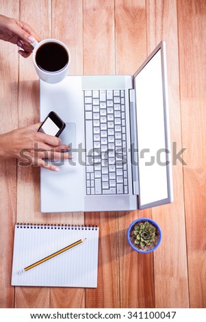 Similar – Image, Stock Photo Desktop office mix on a wooden table