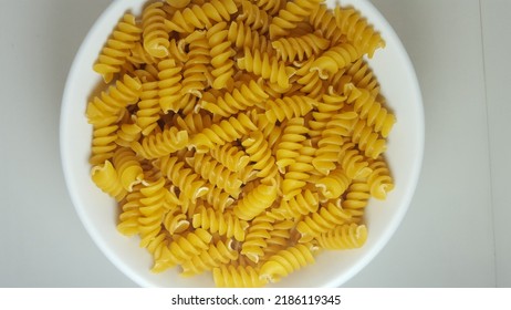 Overhead Photo Of Italian Dry Pasta Dish