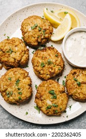 Overhead Platter Of Crab Cakes