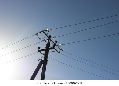 Overhead power line - Shutterstock ID 630909308