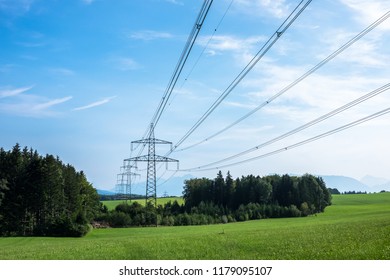 An Overhead Power Line In Rural Environment