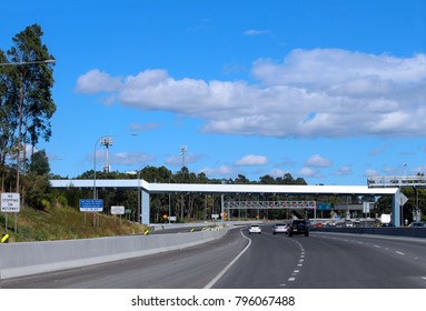 Overhead Road Toll Scanners. Sydney City Road / Freeway. The M4 Motorway Is A 50.2-kilometre-long Dual Carriageway Partially Tolled Motorway In Sydney