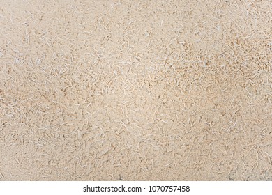 Overhead Of Shop Table Covered In Saw Dust