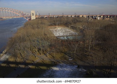 Overhead Shot Of Astoria Park With The Pool Center. This Was Taken In The Winter