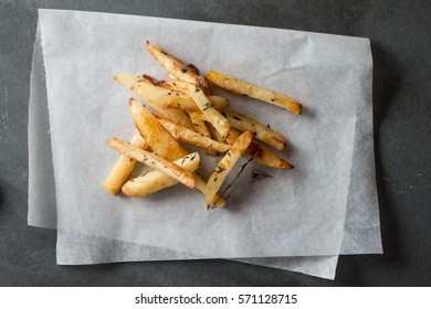 Overhead Shot Of Baked Chips On A Folded Wax Paper