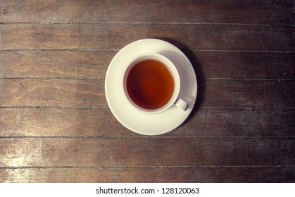 Overhead Shot Of A Cup Of Tea