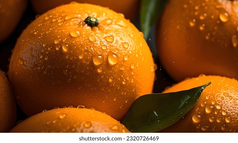 Overhead Shot of Oranges with visible Water Drops. Close up.
 - Powered by Shutterstock