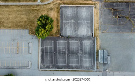 Overhead Shot Tennis Court Plus Basketball Stock Photo 2023274060 ...