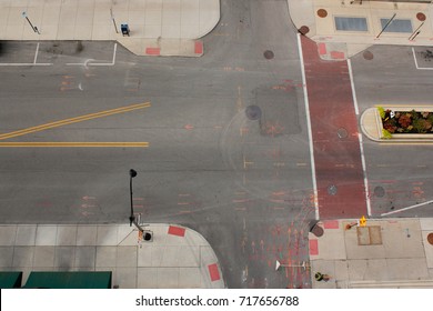 Overhead Street View Of A Construction Site