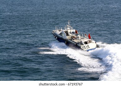 Overhead View Of Boat Across Water