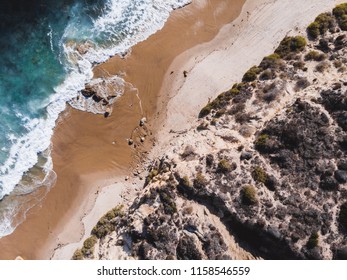 Overhead View Of A California Beach.