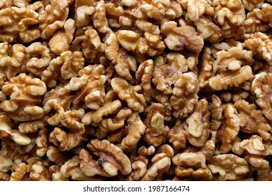 Overhead View Of California Walnuts Filling The Frame.