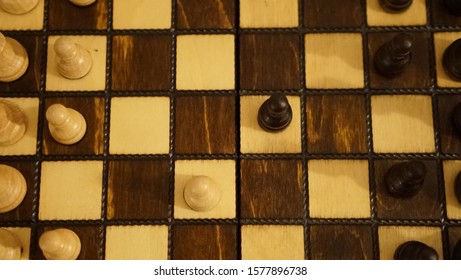 Overhead View Of A Classic Game Of Chess. 