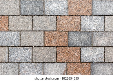 Overhead View Of Cobble Stone Street . Stone Pavement Texture