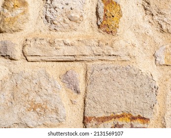 Overhead View Of Cobblestone Street Texture. Stone Pavement Texture