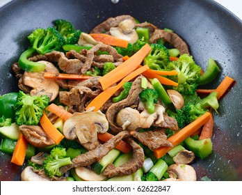 Overhead View Of Colorful Stir Fry