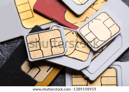 An Overhead View Of Different Mini And Micro Sim Cards