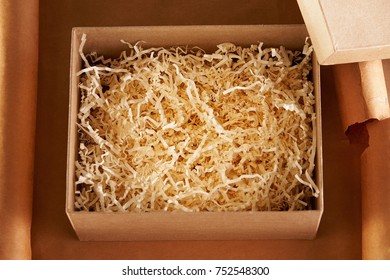 Overhead View Of An Empty Cardboard Box