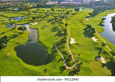 Overhead View Of Florida Golf Course