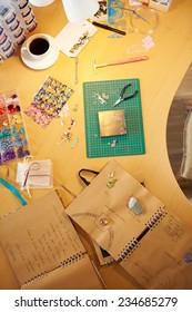 Overhead View Of Jewelers Work Bench