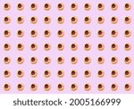 Overhead view of many regularly ordered homemade shortbread cookies with pink background. Homemade and natural food concept.